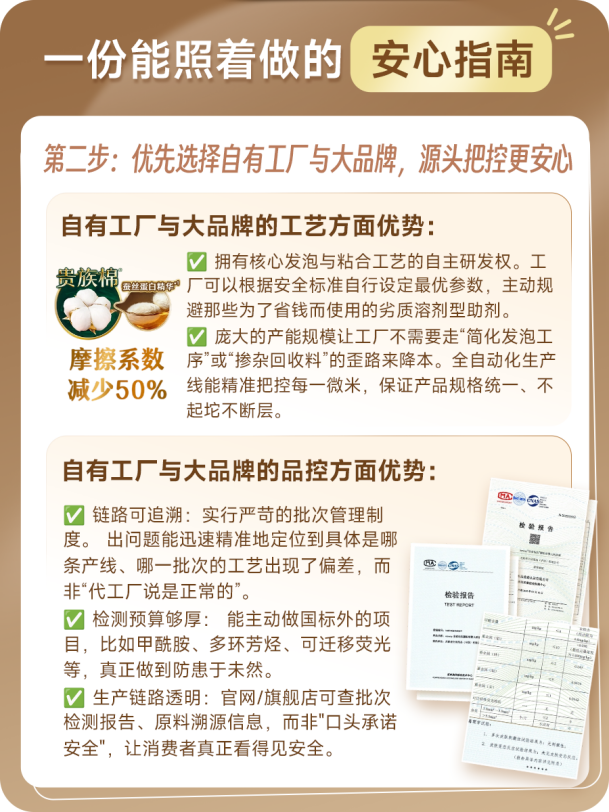 安心选购指南第二步:自有工厂与大品牌在工艺和品控上的优势